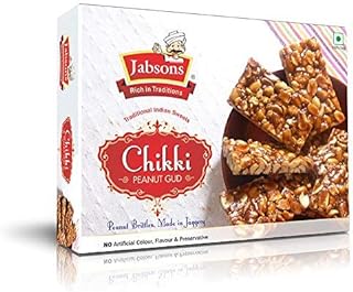 Jabsons Chikki Peanut Jaggery 400 Grams | Indian sweets Indian sweets Jaggery Peanut Chikki, Dry Fruits