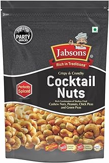 Jabsons Cocktail Nut Combo of Shallow Fed Cashew Nuts,Peanuts,Chick Peas,and Green Peas 300 g (Crispy & Crunchy)