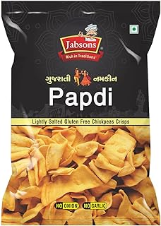 Jabsons Gujarati Namkeen Salted Papdi-120 g| Ready to Eat | Tea Time Snacks | Crispy Namkeen