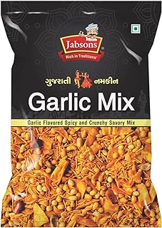 Jabsons Gujarati Salted Garlic Mix-200g | Crispy Garlic Mix | salty Lasan Chivda